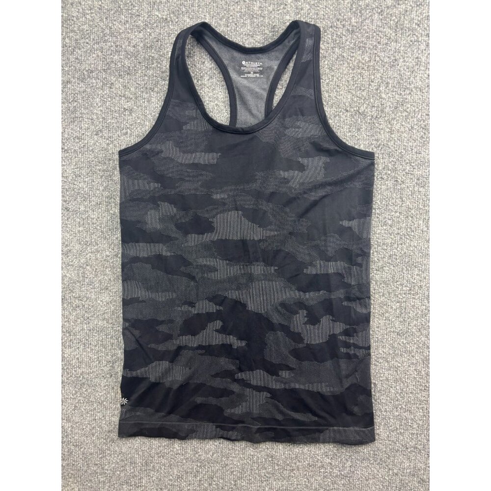 Athleta Black & Charcoal Camo Racerback Tank